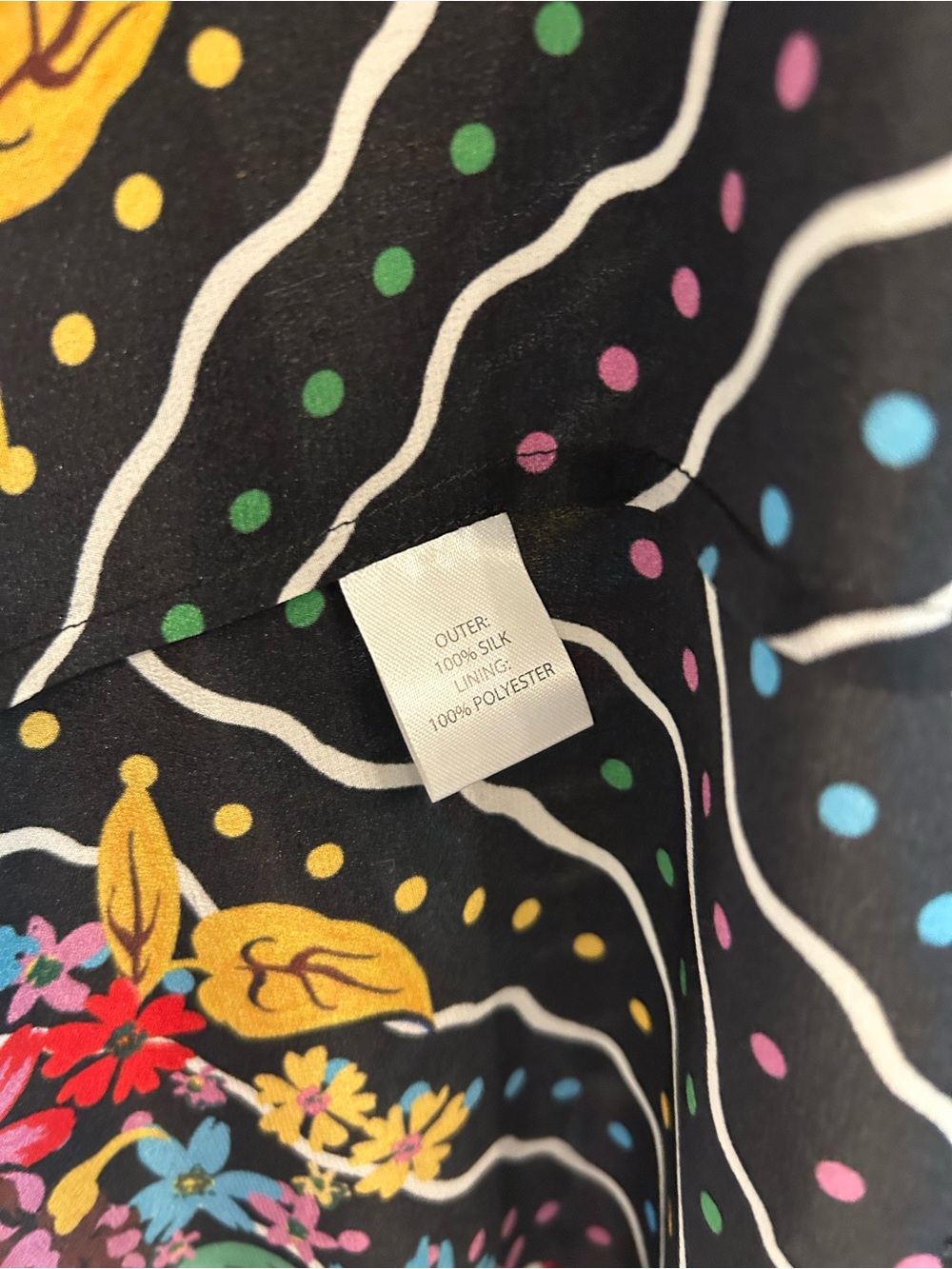 🖤 NWT! Saloni Black Silk Floral Zuri V-Neck Handkerchief Hem Dress - Picture 8 of 9
